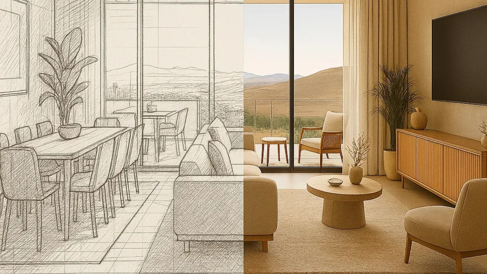Comparativa de opciones de personalización en Unique Grand Living: obra blanca y acabados incluidos.